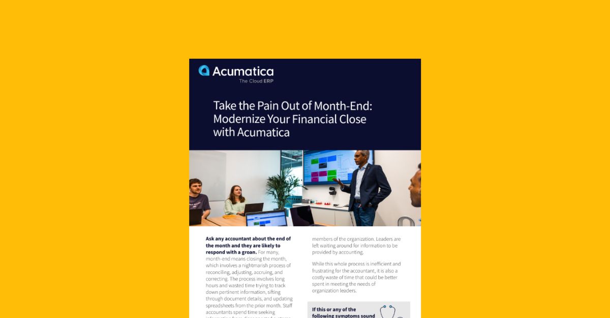 Modernize Your Financial Close with Acumatica